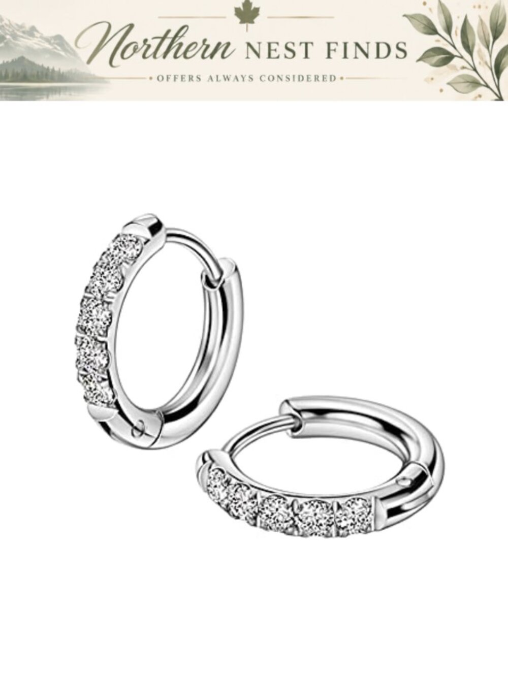 316L Surgical Stainless Steel Huggie Hoop Earrings Hinged Click Closure